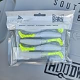 Southern Salt Co. Menace Shad 4″ Soft Plastic Paddle Tail Swimbait – Weedless Design – 6-Pack for Redfish, Trout, Flounder & Bass – Tail‑Kicking Action