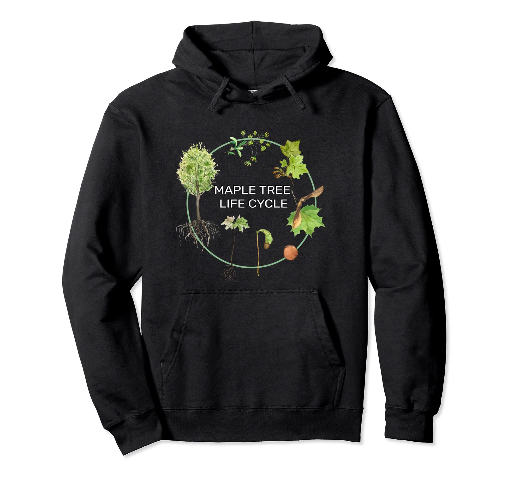 Maple Tree Seasonal Life Cycle Design Seed To Forest Lifespa Pullover Hoodie