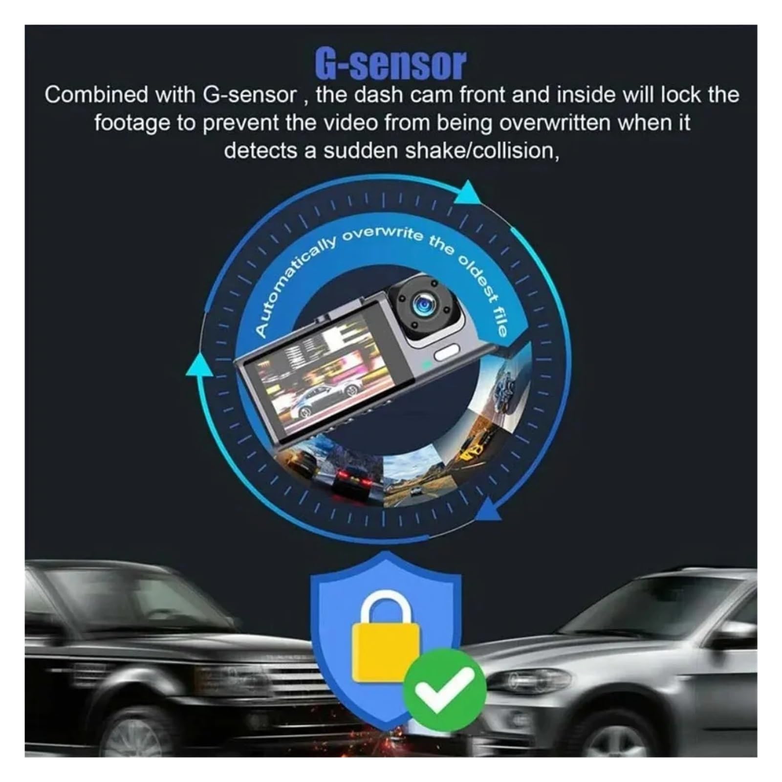 Dash cam da cabina anteriore con doppio obiettivo 1080P