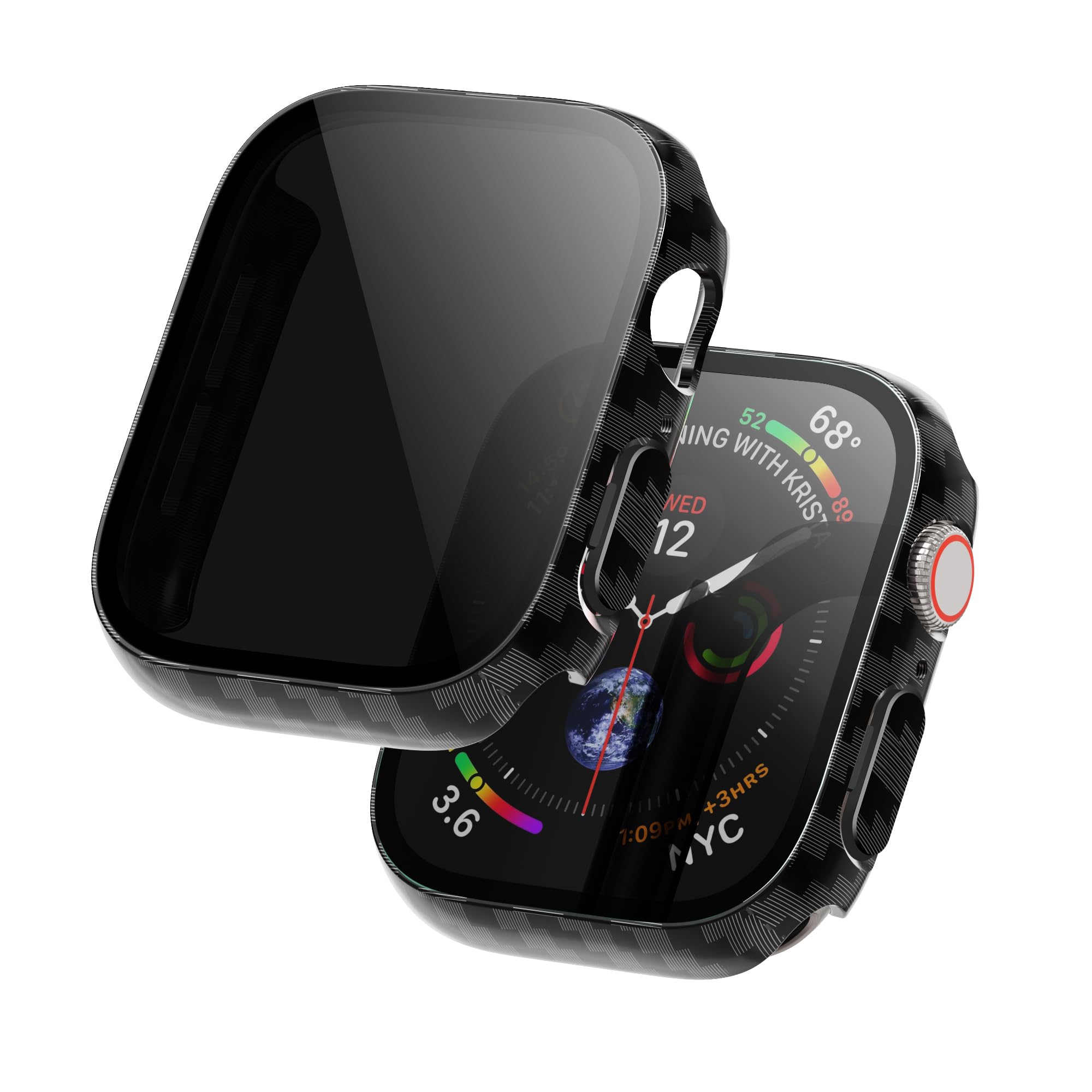 LINTEKER 2 Pack for Apple Watch 46mm Case with Privacy Screen Protector