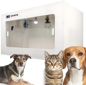 Home Incubator Box,Kitten Incubator,Puppy Incubators with Heating,Specially Designed All Critters Big Family Pets,for Dogs,Cats Puppies,Various Pets Dog White-23x20x20in