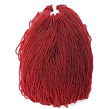 Czech Glass Seed Beads 11/0 2.1mm Diameter Transparent Red Strung DIY Jewelry Making Beadss - 500g Bulk Bag by Preciosa Jablonex