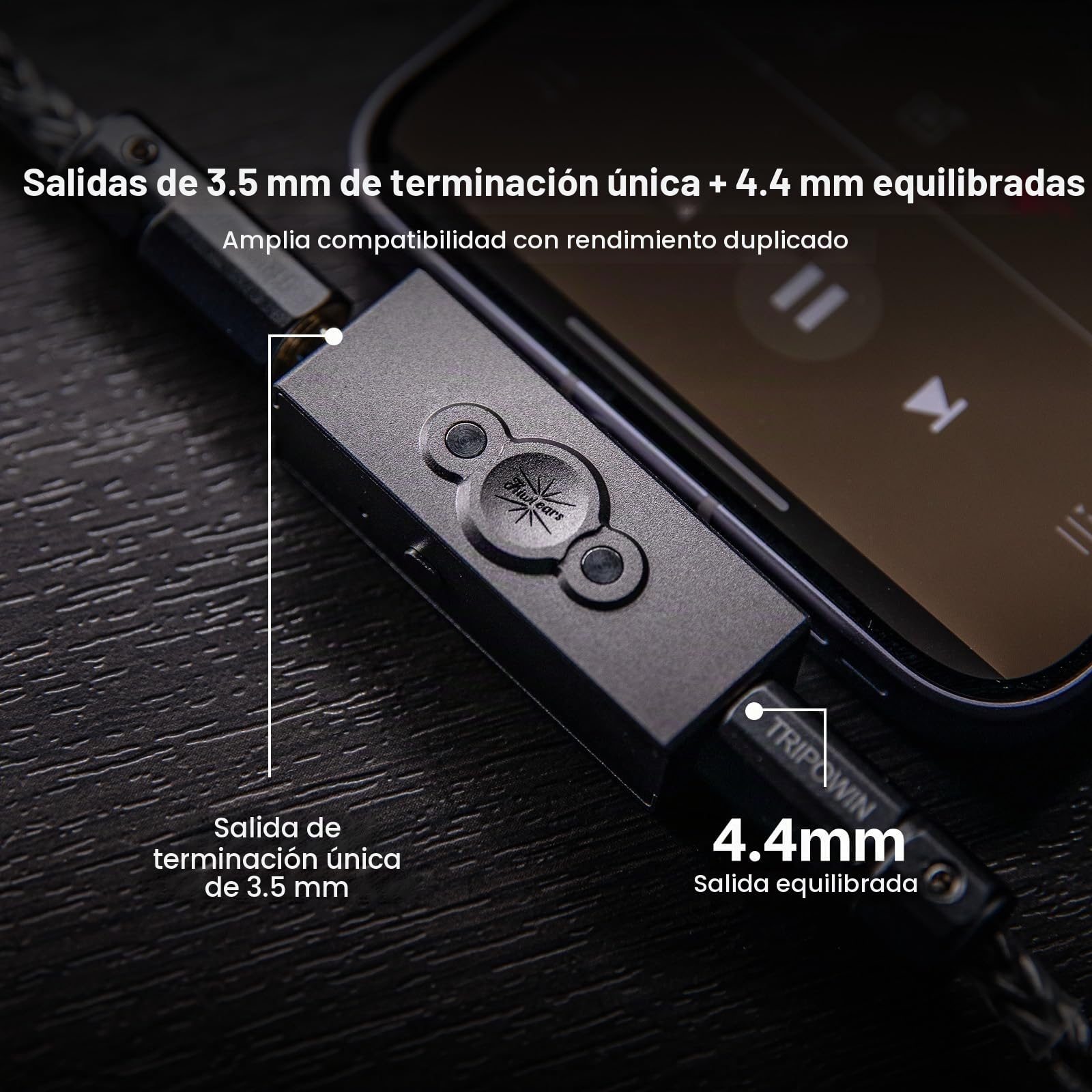 Linsoul Kiwi Ears Allegro Pro DAC/AMP mejorado de Auricular IEM, Salida USB C a 3.5/4.4mm Soporta PCM hasta 32bit/384kHz DSD128/DSD64, Amplificadores duales ES9603 para Smartphones/PC/Laptops