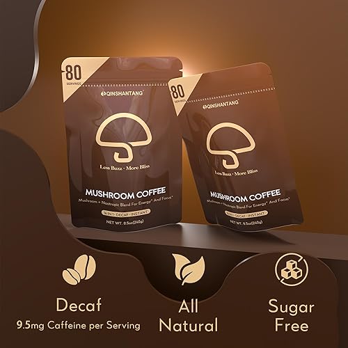 Miniatura 4 de Café instantáneo sin cafeína con hongos, suplemento de 14 hongos, 80 porciones grandes  Mane de León, Reishi, Chaga, Cordyceps, Shiitake  Energía,