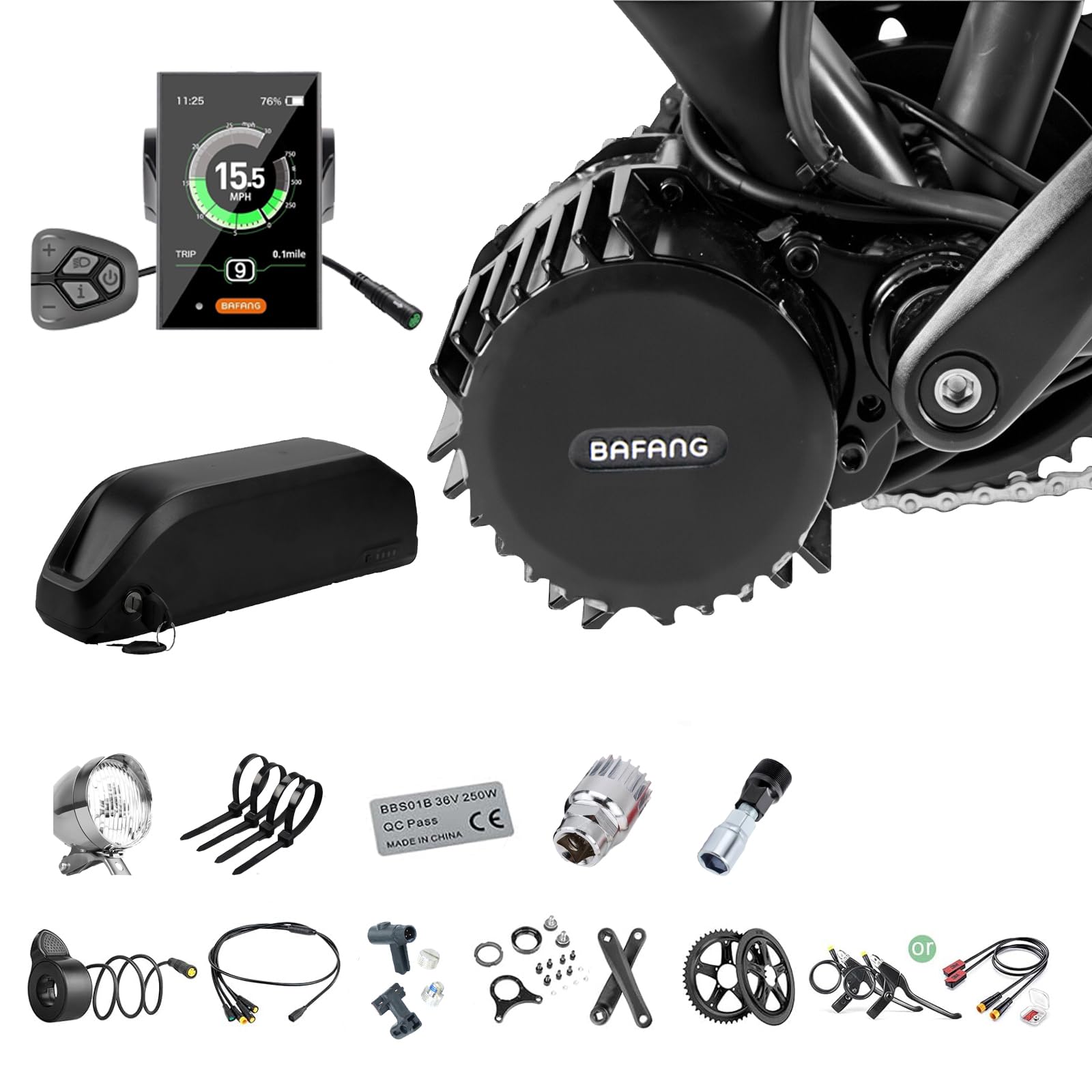 BAFANG Mid Drive Kit 500W 750W 1000W BBS02B BBSHD Electric Bike Conversion Kit 48V13AH/20AH 52V20AH Ebike Conversion Kit for Mountain Bike Road Bike