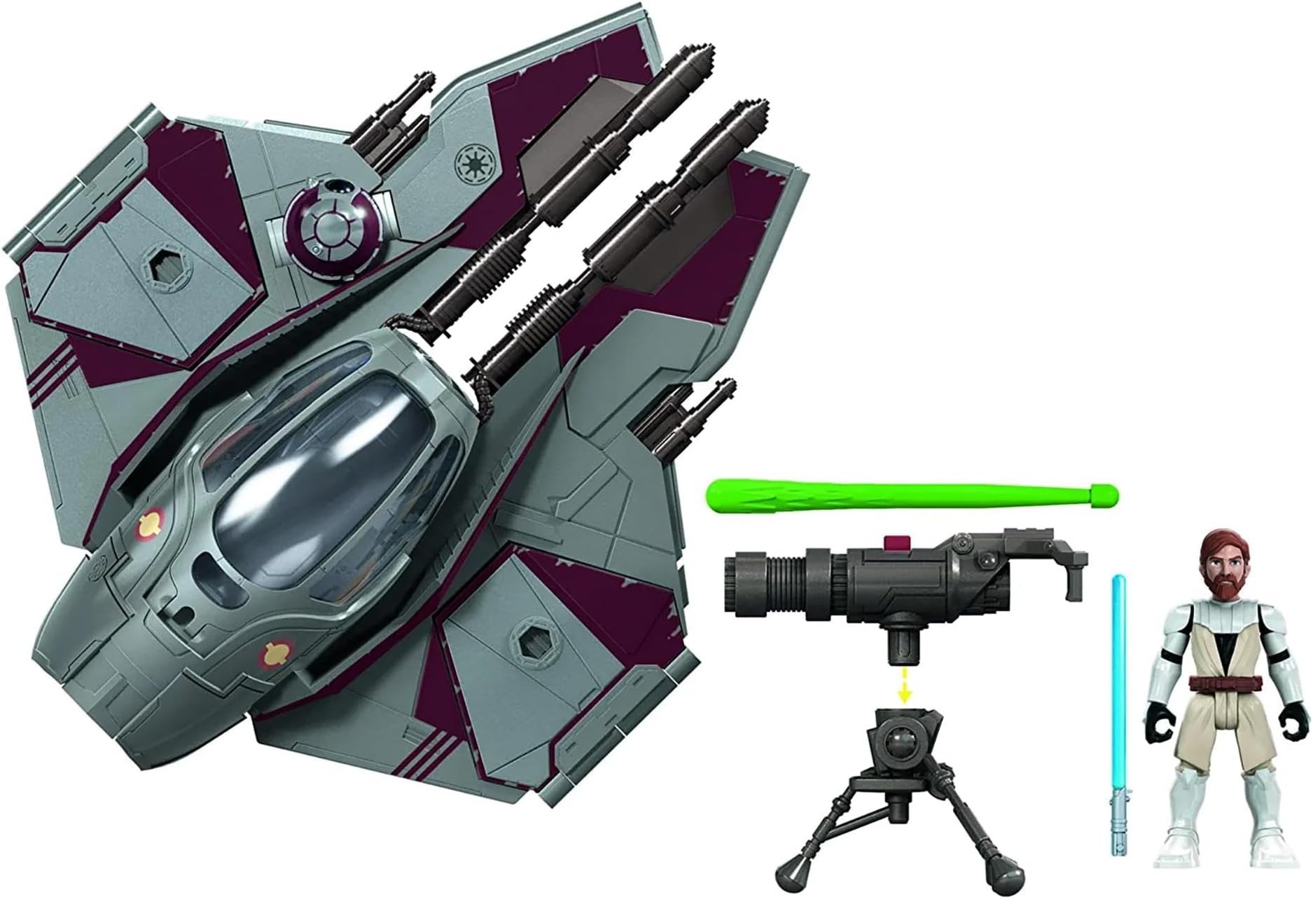 Mission Fleet Stellar Class Obi-Wan Kenobi Jedi Starfighter 2.5-Inch-Scale Figure and Vehicle, Ages 4 and Up