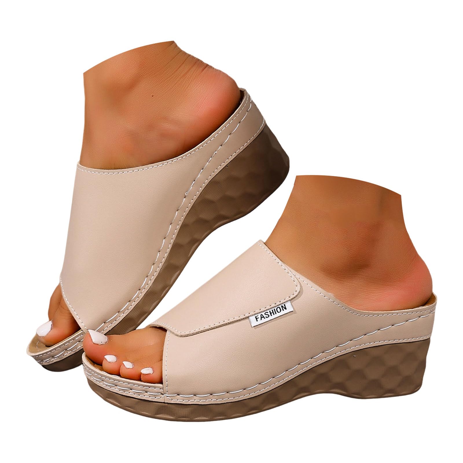 Sandals Womens Flip Flops 2026 Beach Slip On Open Toe Wedge Sandals for Women Dressy Summer Casual Comfortable Wedges Slippers — view 15