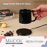 Miicol Mug de café en céramique, 16 oz grande tasse de café, tasse à thé avec poignée, tasse de fond plat pour les hommes, les femmes, bureau, micro-ondes et lave-vaisselle coffre-fort, multi-couleur, Panda noir