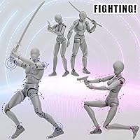 Vista 7 de Yookeer Conjunto de cuerpo, figuras de acción de dibujo, muñeca de dibujo de PVC femenina y masculina, modelo humano, maniquí, figuras de maniquí