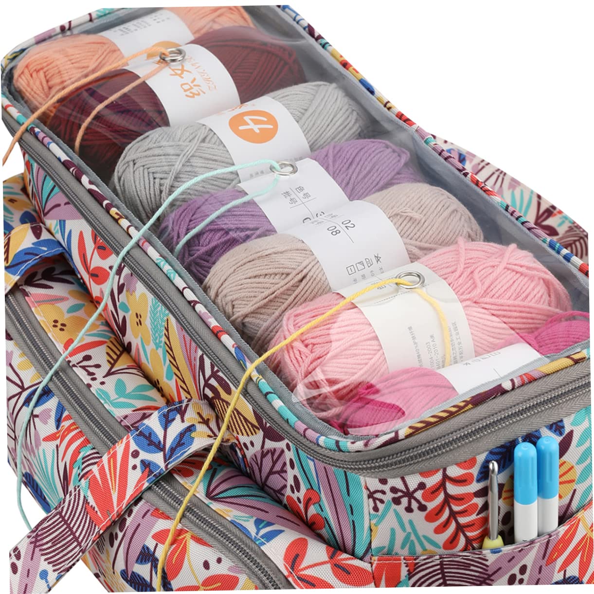 Ciieeo Borsa Portaoggetti Per Filati Di Astuccio Portaoggetti Organizer Per Utensili Per Maglieria Realizzato in Oxford Design Leggero e Portatile Maniglia