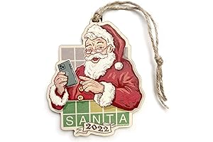 2022 Christmas Tree Ornament: Santa Playing Wordle