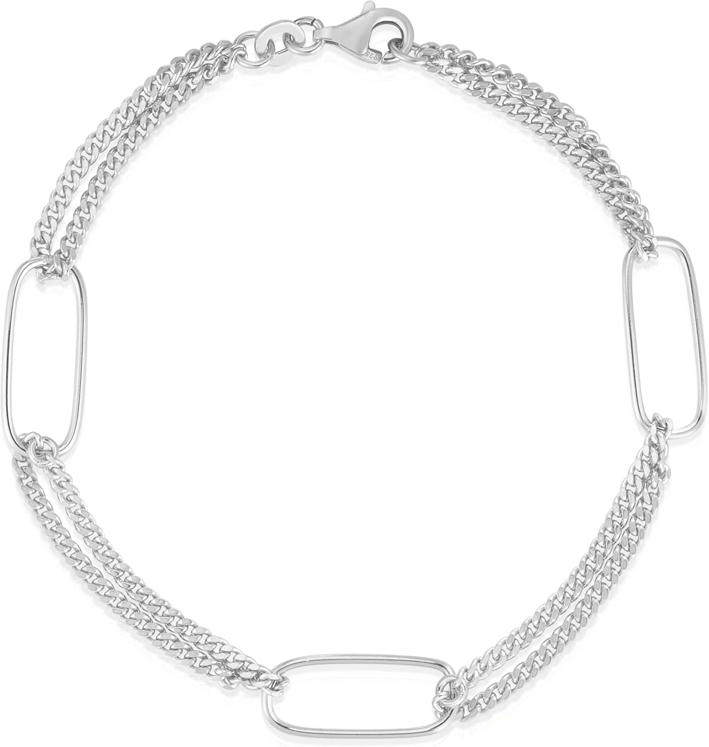 Savlano 925 Sterling Silver Paperclip Link Curb Bracelet- 18K Gold Plated Chain Bracelet Available in 7”and 8”-Inches for Women Comes with a Gift Box - Made in Italy