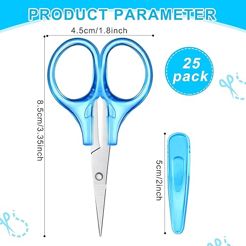 Miniatura 2 de Juego de mini tijeras para manualidades, tijeras de acero inoxidable con cubierta protectora, punta recta, tijeras pequeñas para manualidades,