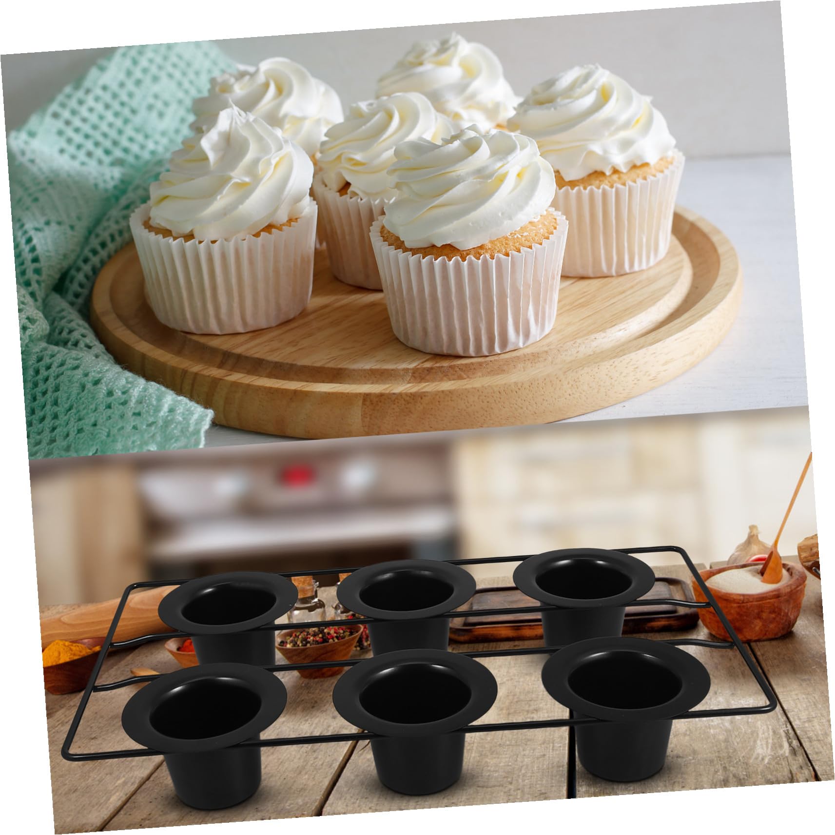 Uonlytech Muffinform aus Schwarzem Kohlenstoffstahl Extra Dicke Antihaftbeschichtung Langlebige Backform für Muffins Cupcakes und Puddings Hitzebeständig für Feierlichkeiten und Partys