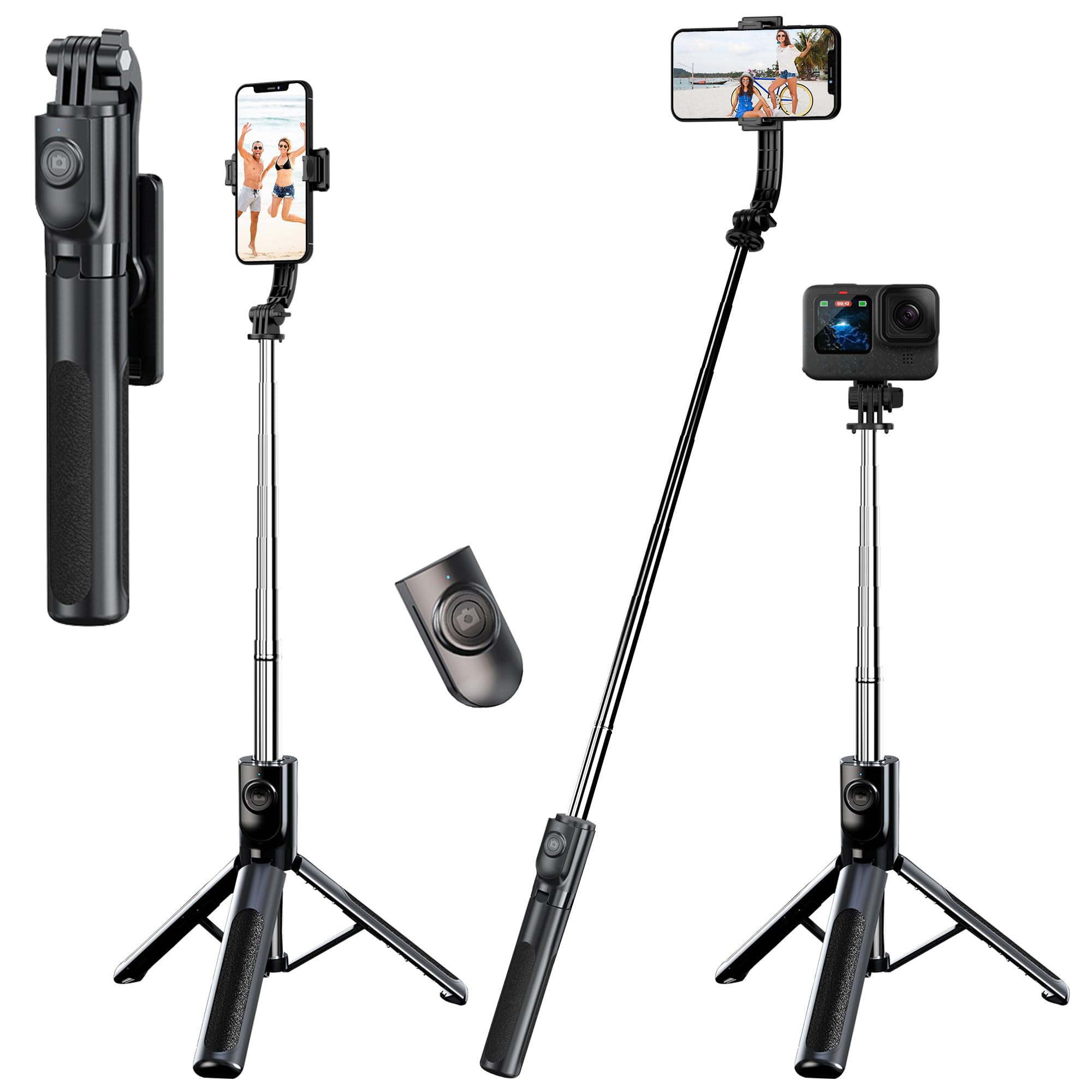 WeCool Selfie Stick with 7section Telescopic Pole extendable Upto 45inches,Detachable Wireless Bluetooth Remote for Photoshoot & Vlogging, Compatible with iPhone & Android-image-15