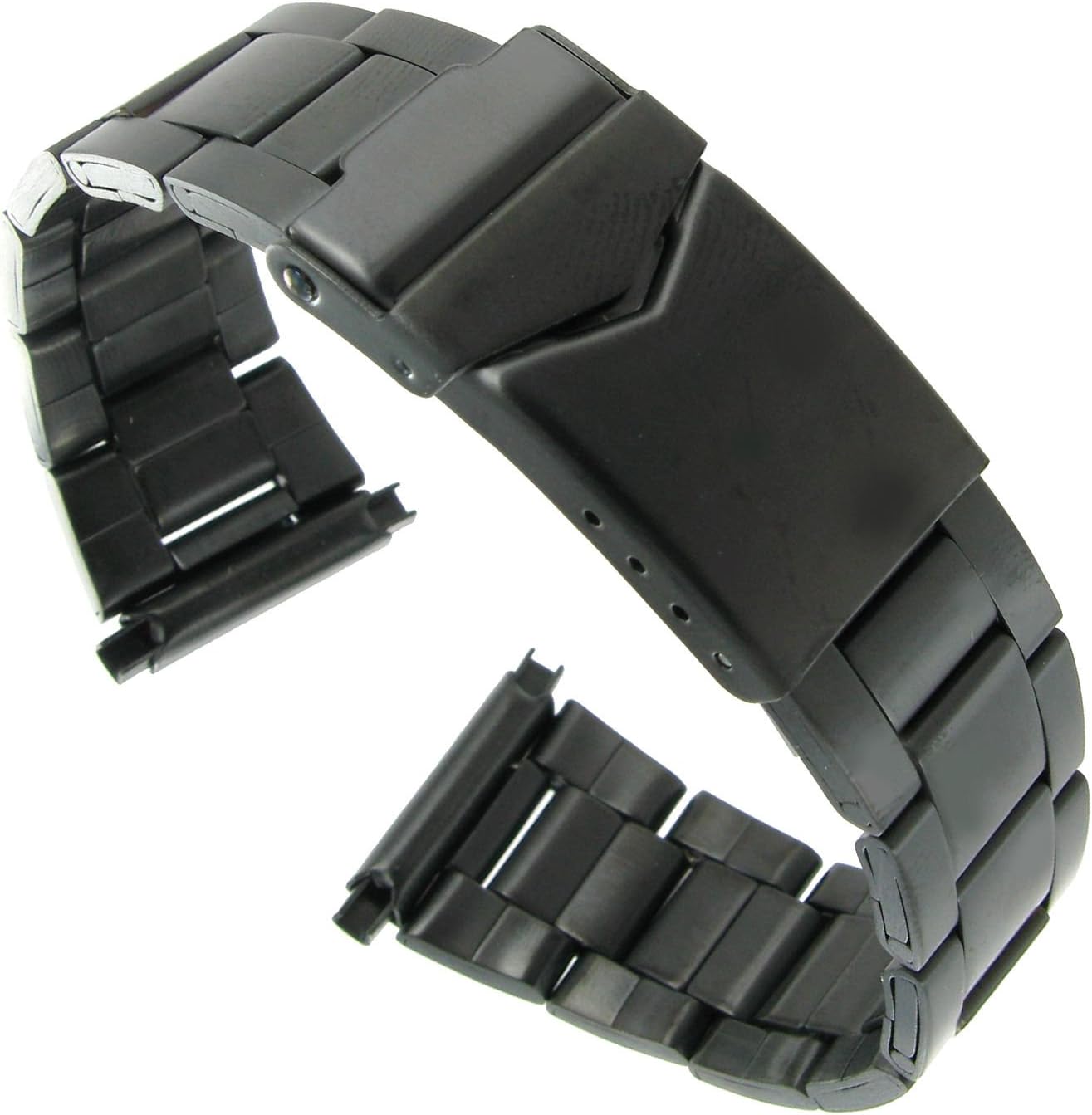 18-23mm Milano Black PVD Plating Stainless Steel Deployment Watch Band LM225