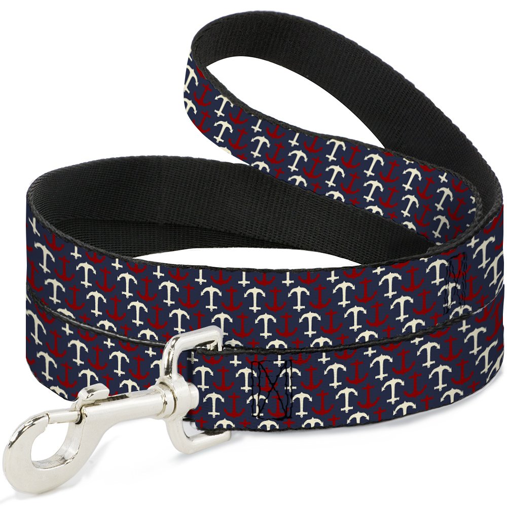 Laisse chien 180cm Buckle Down Anchor3 accessoire promenade motifs marins bleu