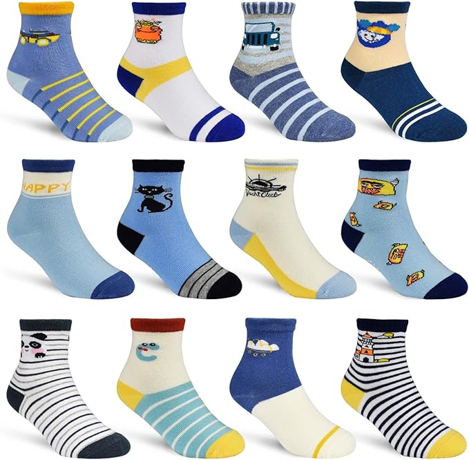 HYCLES Baby,Clothing,Baby Boys 0-24m,Socks & Tights,Socks Baby Socken - 12 Paar Anti Rutsch Socken Kind ABS Socken Kinder Stoppersocken Kinder für 1-7 Jahre Baby Boy's Girl's Kinder Kleinkind