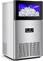 SOZT SDZ45 Commercial Ice Maker 130lbs/24H 35lbs Storage Stainless Steel Undercounter Freestanding Cube Machine