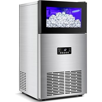 Deco Chef Commercial Ice Maker 99lb Every 24 Hours 33lb Storage Capacity Stainless Steel Great for Hotels, Restaurants, Bars, Homes, Offices Includes Connection Hoses and Ice Scoop