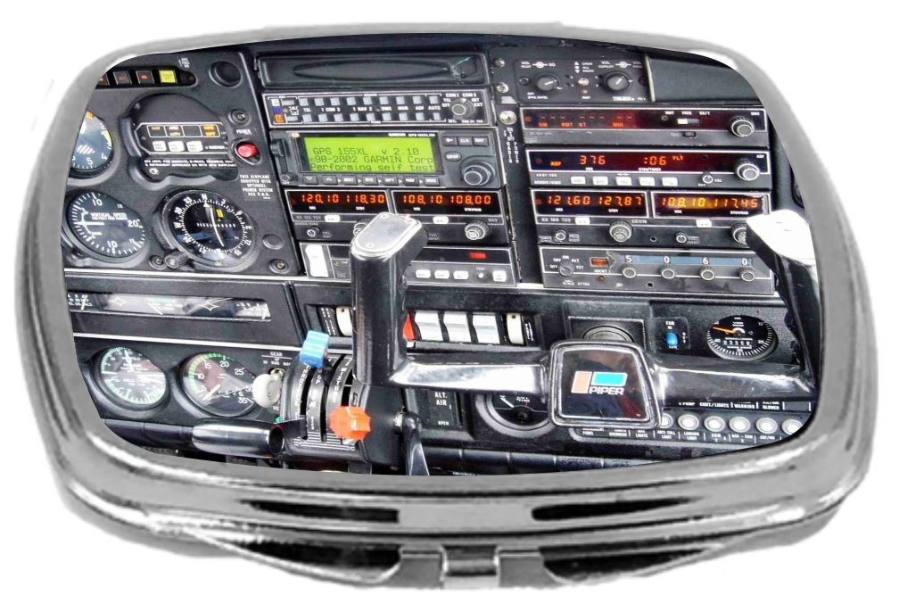 Rikki Knight Compact Mirror, Flight airplane Cockpit