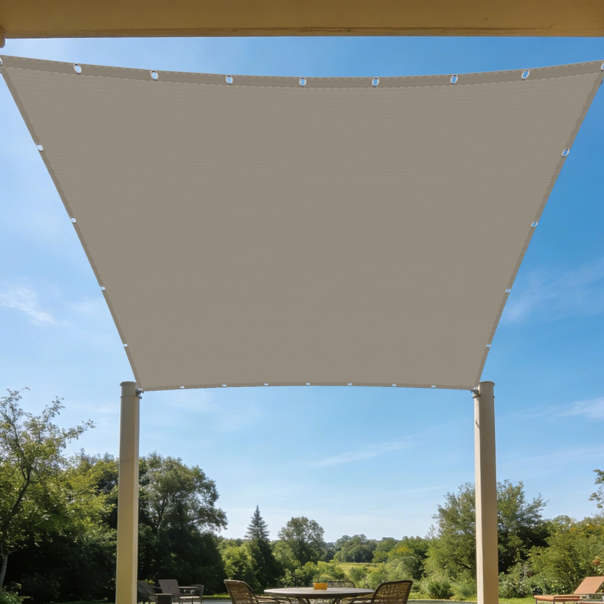 Voile d'ombrage 1.2x3m taupe résistant aux UV pour balcon et jardin