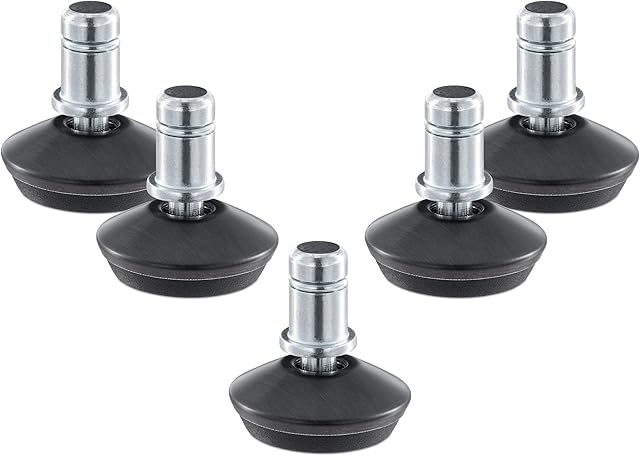 kwmobile Replacement Office Chair Gliders (Set of 5) - 10mm Stem Bell Glide Chair Glide Plastic Feet Replacements for Castor Wheels - Black