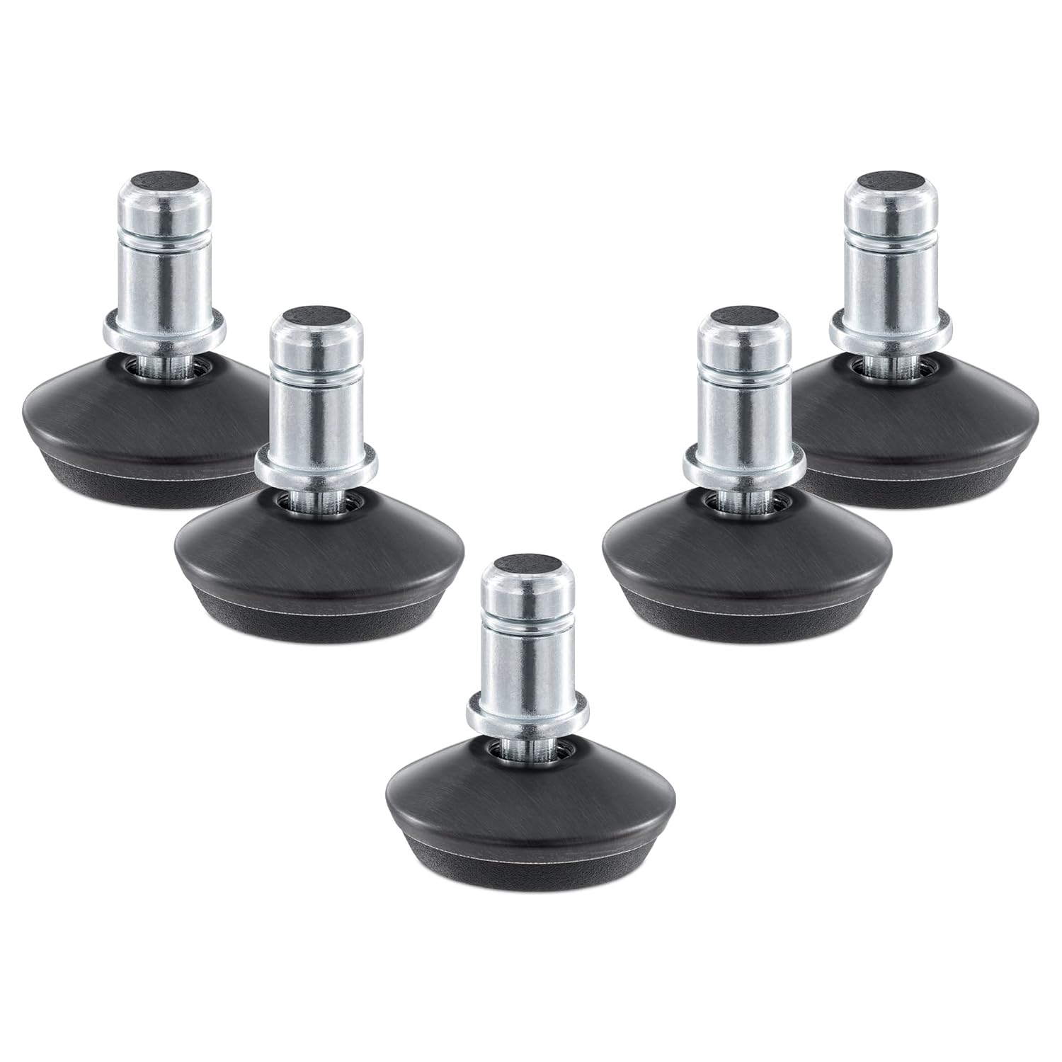 kwmobile Replacement Office Chair Gliders (Set of 5) - 11mm (7/16") Stem Bell Glide Chair Glider Feet Replacements for Castor Wheels - Black