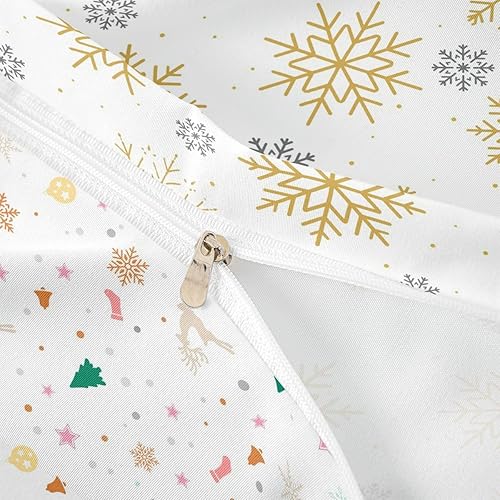 Vista 153 de Juego de funda de edredón rosa de Navidad para niñas, tamaño matrimonial, lindo juego de ropa de cama de dibujos animados de pingüino de Papá Noel