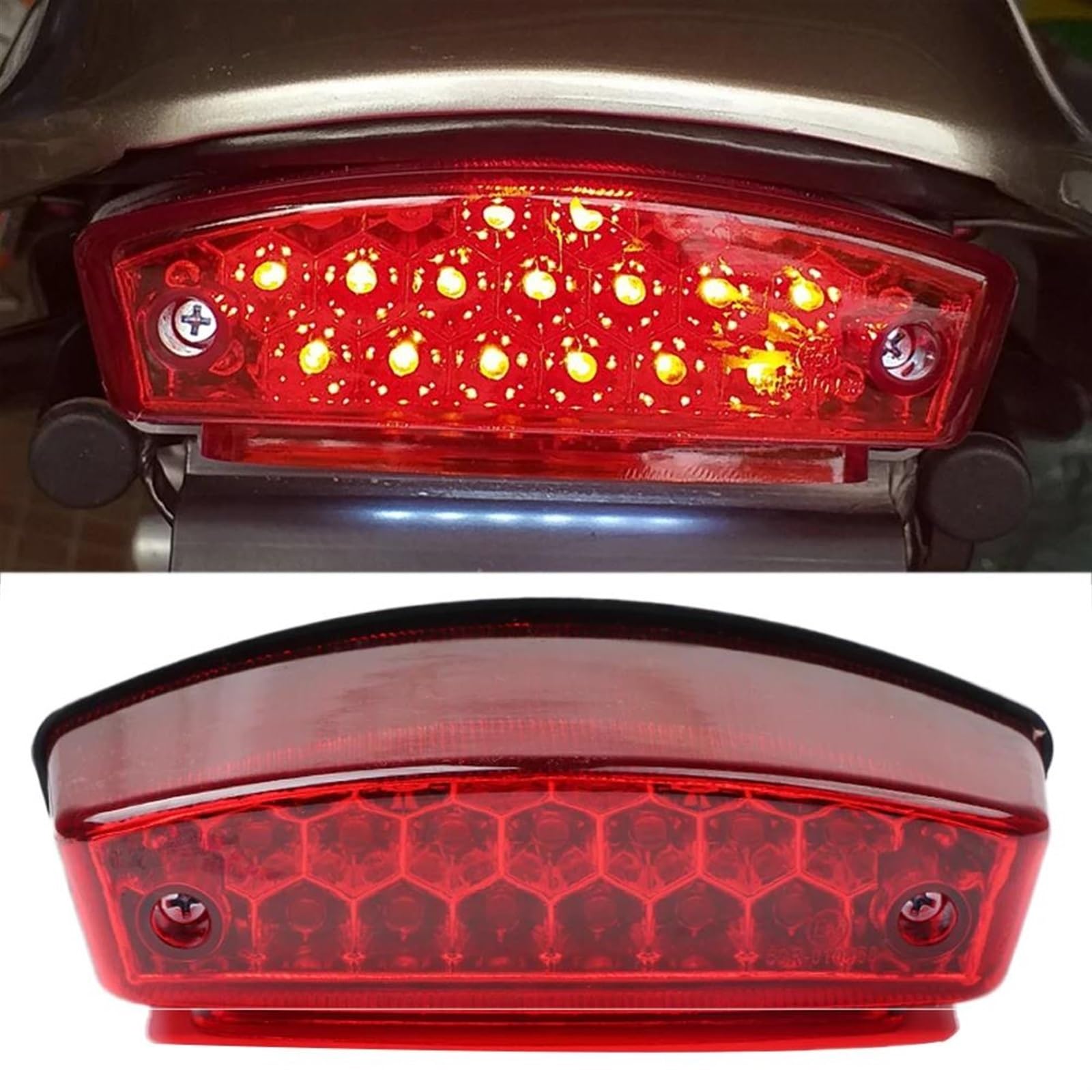 Fanale Posteriore Luce Posteriore per Moto Luce Freno Targa Indicatore di Stop Posteriore per Ducati Monster 400 620 695 750 800 900 S2R S4R(Nero)