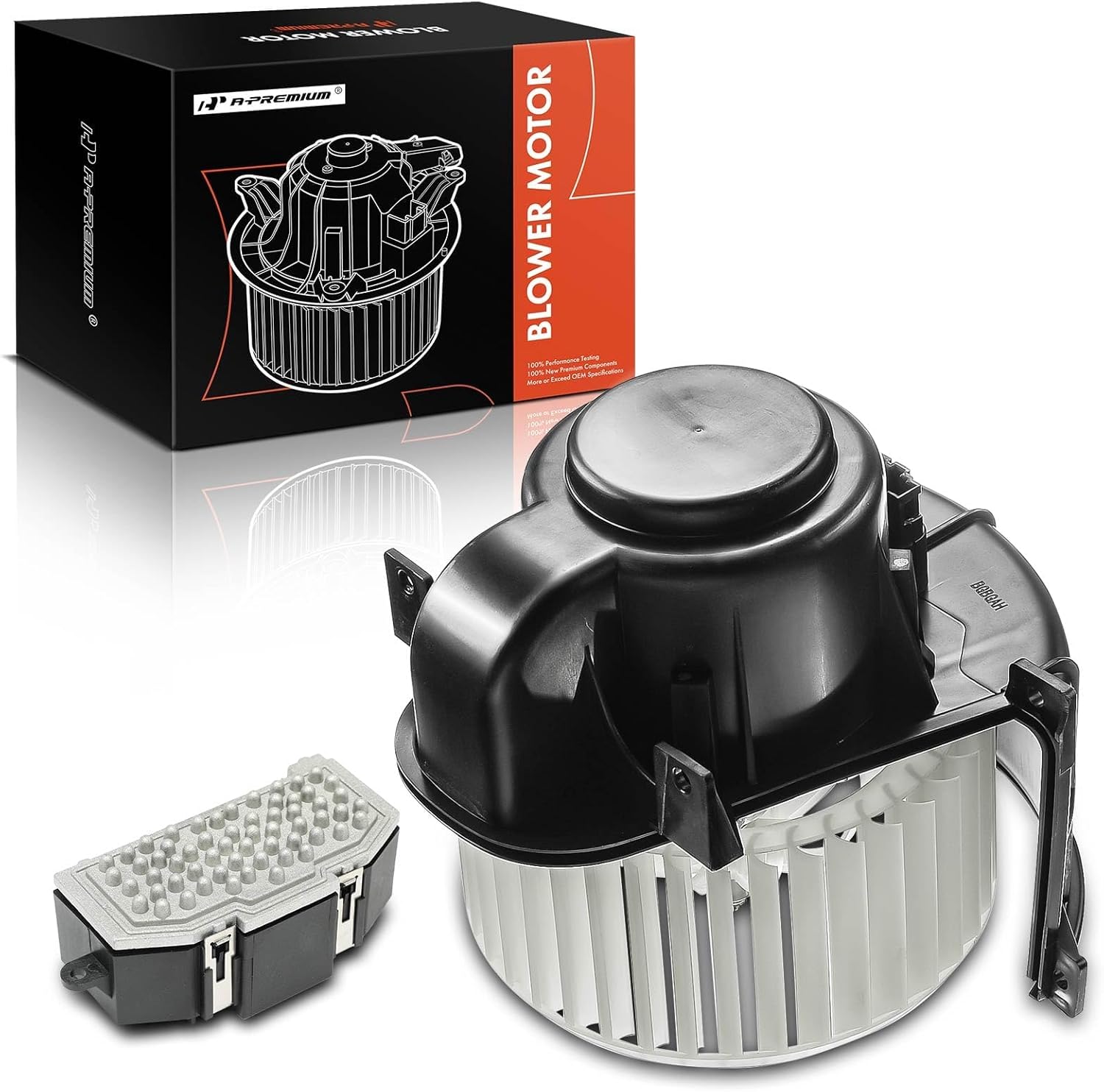 A-Premium HVAC Heater Blower Motor and Resistor Assembly Compatible with Audi Vehicles - Q7 2008-2015 - Front Side, 2-PC Set, Replace# 3C0907521D, 3C0907521F