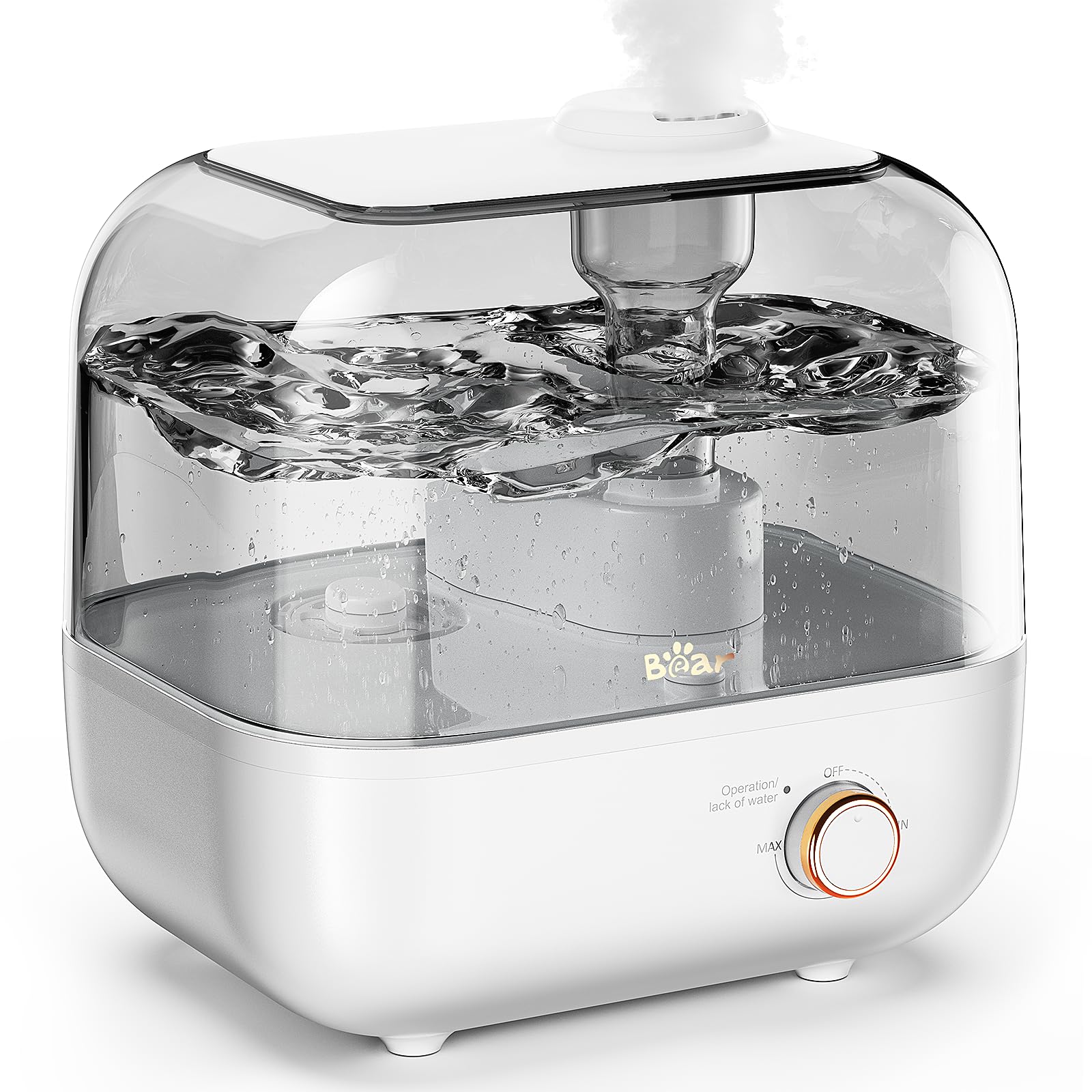 BEAR Top-Fill Humidificador 5L de Aromas, 28dB Ultra Silencioso para Bebés y Plantas, 35 Horas de Funcionamiento, con Bandeja de Aroma, Boquilla de Vapor Giratoria de 360°, Apagado Automático - 5