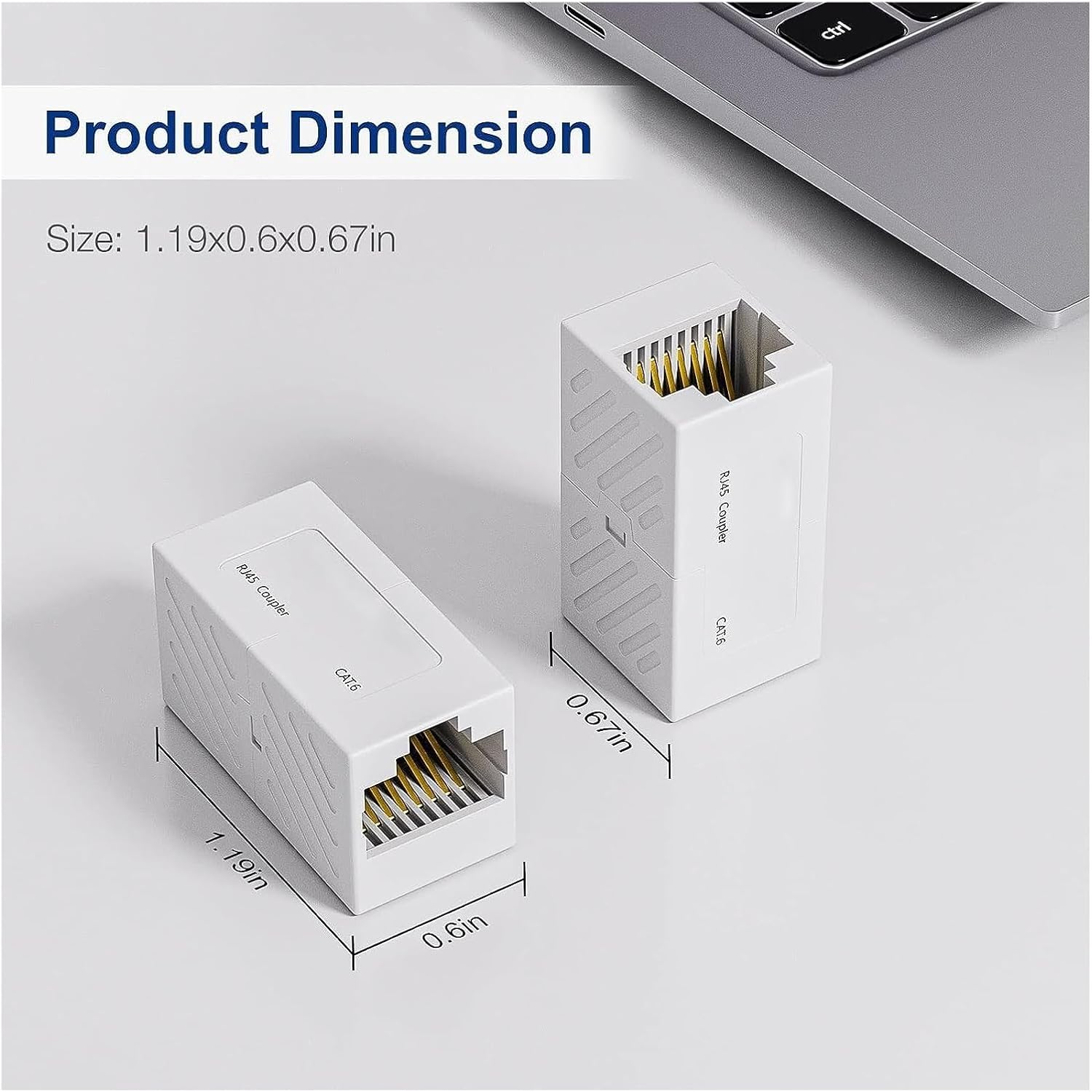 2pcs RJ45 Cat6 Inline Coupler Ethernet Coupler, Ethernet Extender Connector