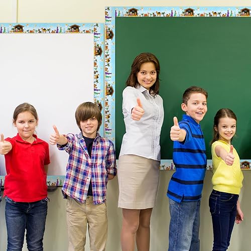 Miniatura 3 de Decoración navideña de 65.6 pies, borde de tablón de anuncios de papel para aula, pared, escuela, pizarra, decoración para el hogar y la oficina