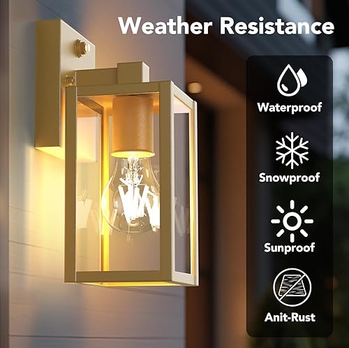 Miniatura 9 de PARTPHONER Lámparas para exteriores del atardecer al amanecer, paquete de 2 luces con sensor de porche, lámpara de iluminación impermeable