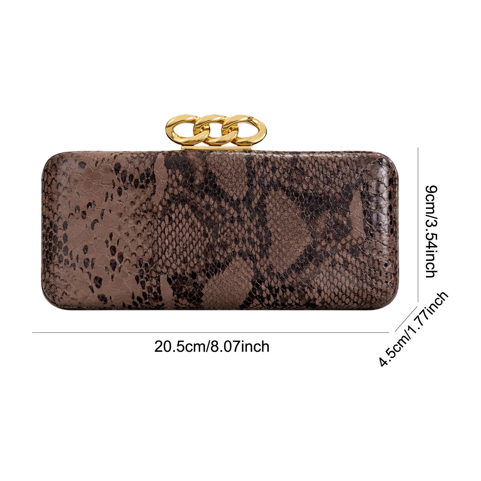 Bolsos de Mano de Piel sintética con Hebilla Dorada, Bolso Cruzado con Estampado de Serpiente, Cadena Desmontable para Mujer, Evento de graduación y ocasión Especial (Estilo 5)