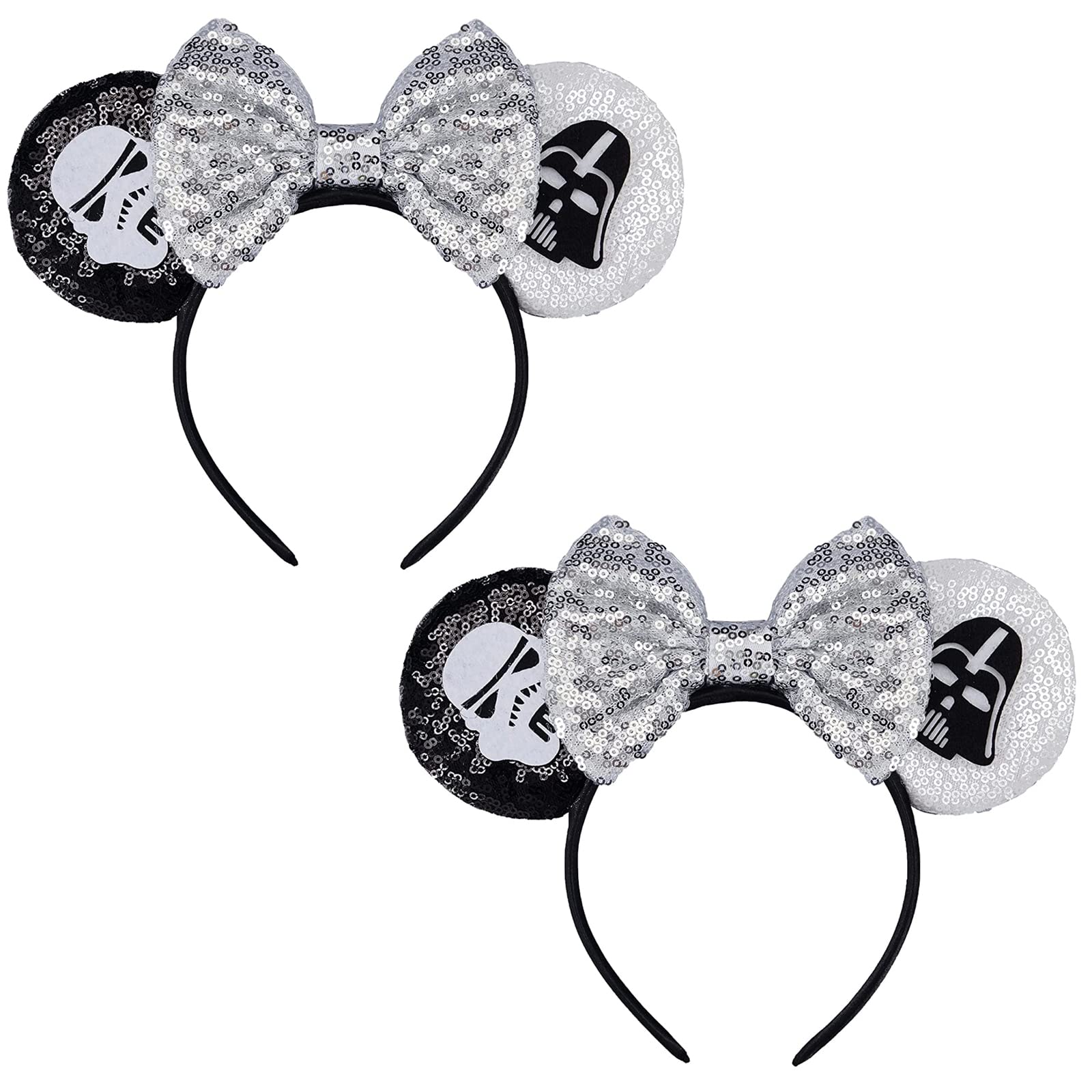 FANYITY Mouse Costume Ears,2 Pcs Mouse Ears Headbands for Girls &amp; Women Party,Size Free (Skull 2)