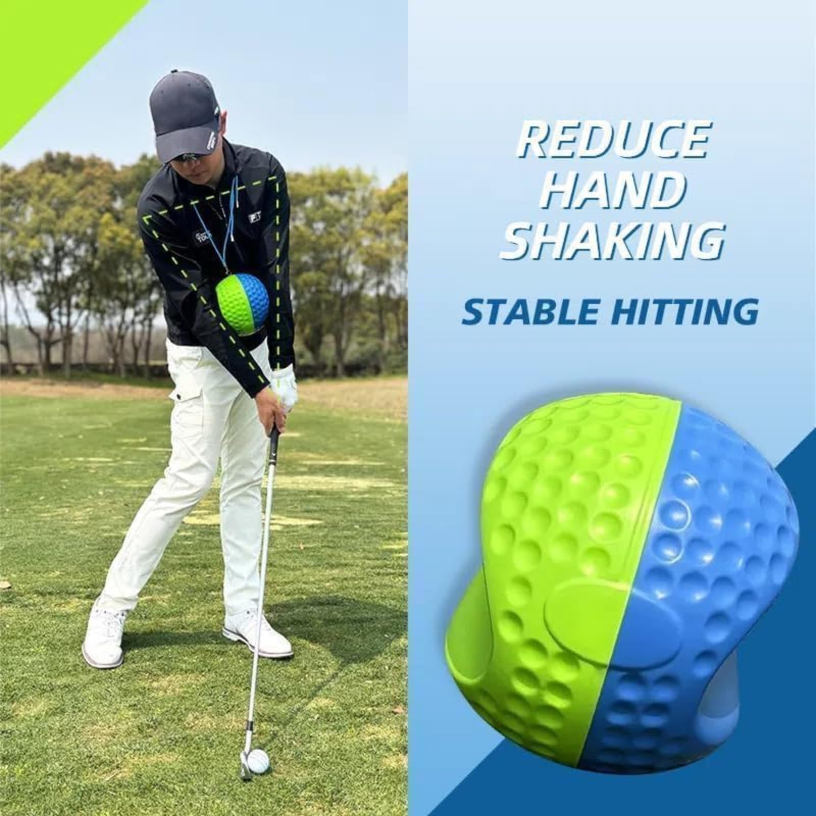 HoldOneLight Tragbarer Golfschwung-Trainer-Ball, Haltungs- und Bewegungskorrekturhilfe, inklusive Trageseil für einfachen Transport, ideal für Anfänger