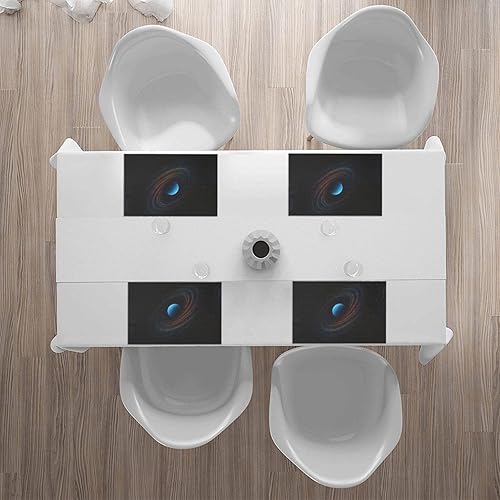 Miniatura 6 de Rectangular Placemats Set of 4, Heat Resistant Blue Planet Printed Kitchen Dining Table Mats