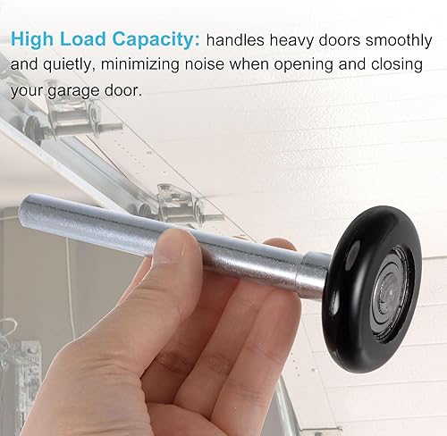 Miniatura 28 de uxcell 2 rodillos de nailon para puerta de garaje de 1.8 pulgadas para pista de garaje de 2 pulgadas, ruedas de puerta de garaje silenciosas de Azul