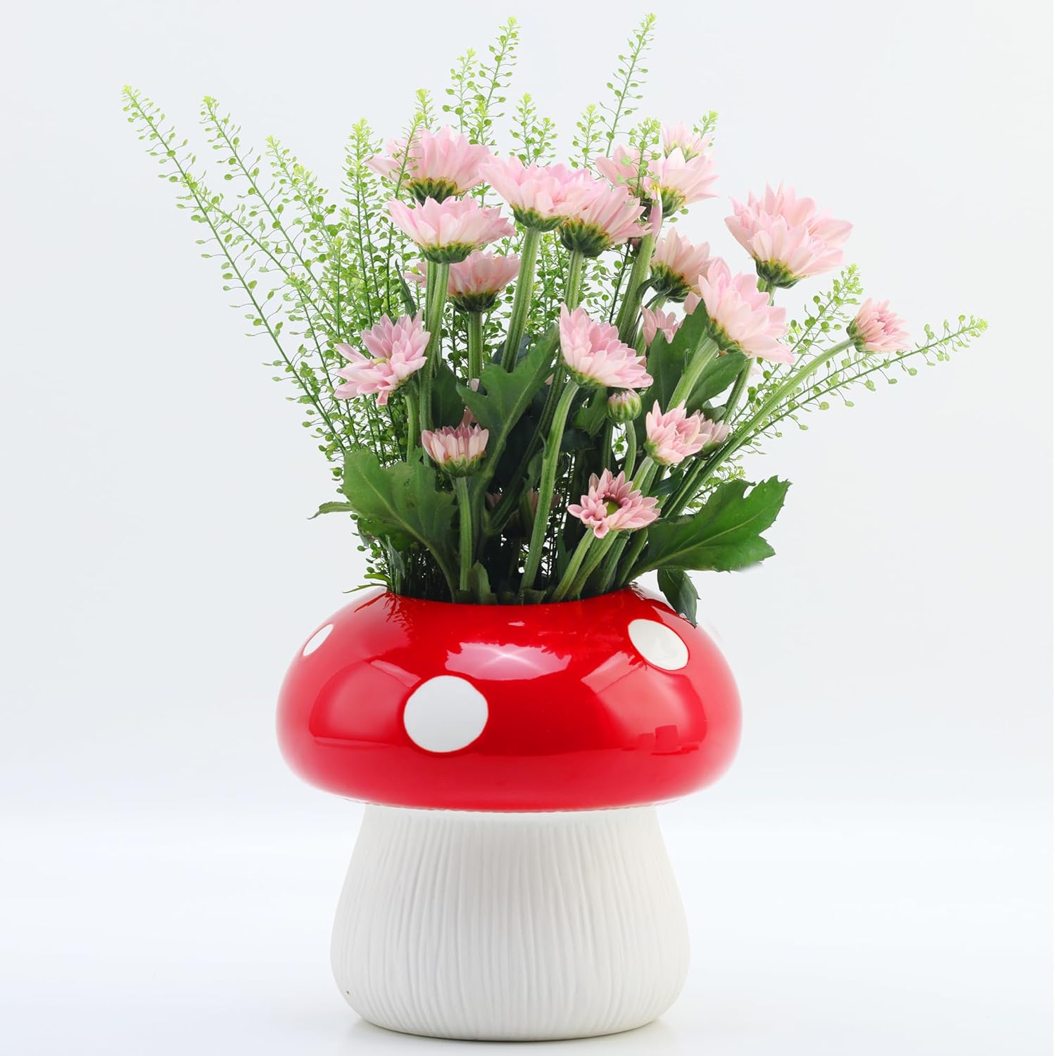 HHfutime Mushroom Vase for Flowers Ceramic Vase Mushroom