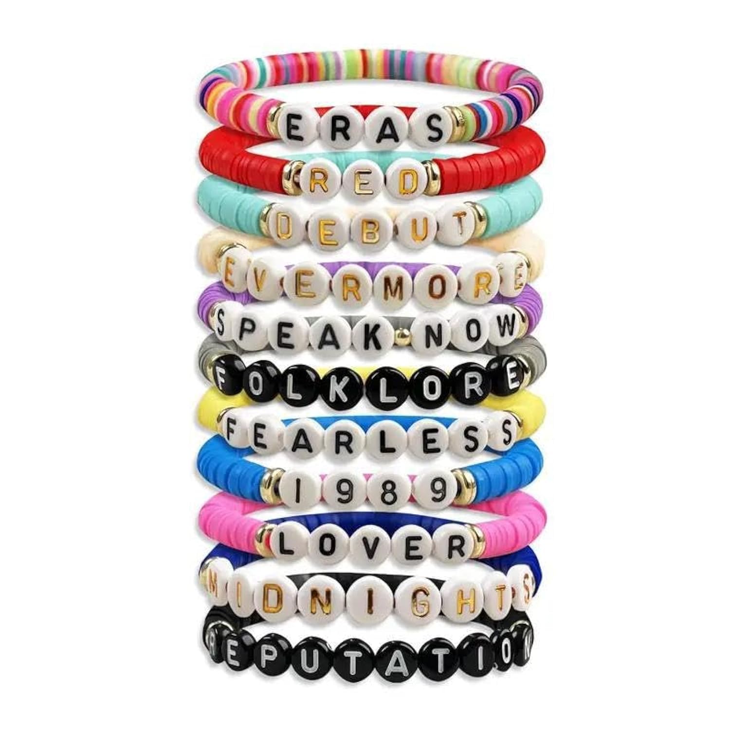 Generic11 Pieces Friendship Bracelets, Colorful Soft Ceramic Bracelets, Colorful Bracelets, Alphabet Bracelets, Gifts for Friends, Colleagues, Family.