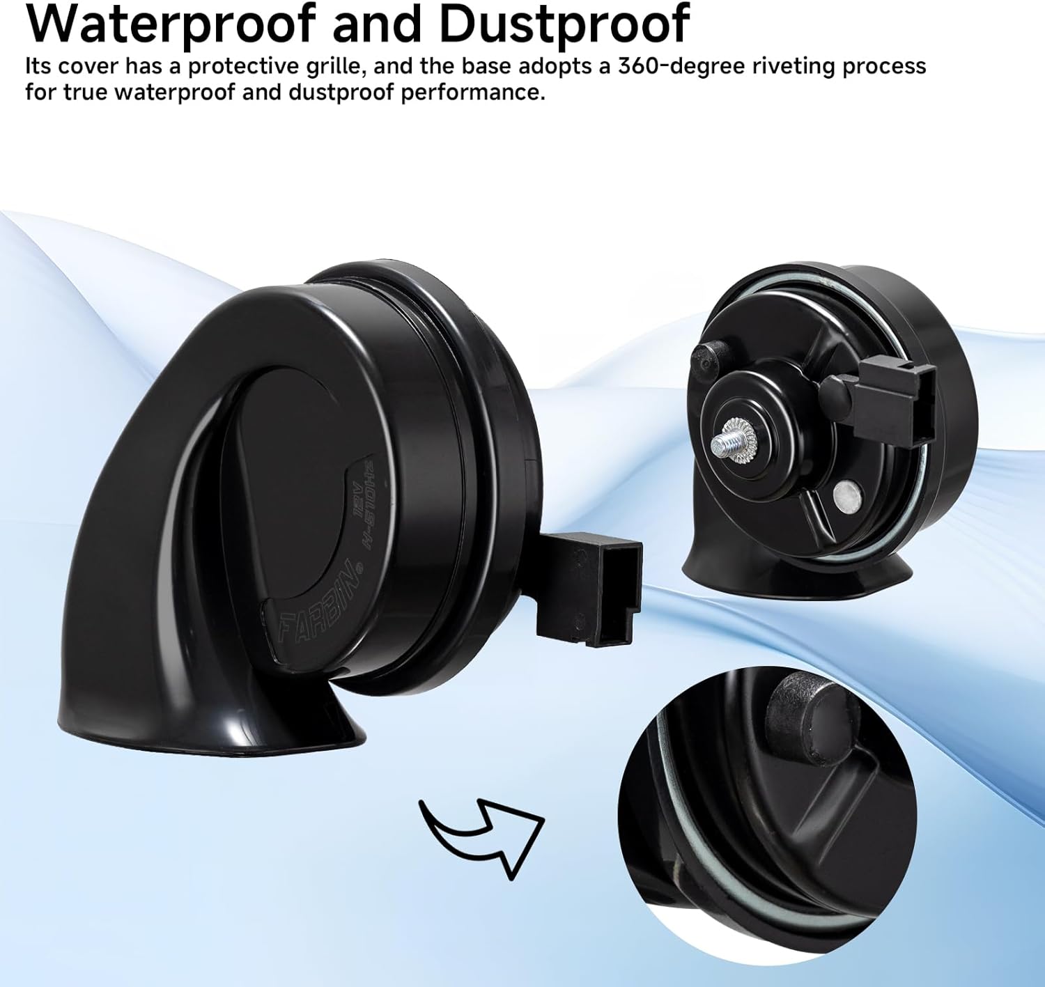 Car Horn Suitable for Toyota, 12V Waterproof Dual-Tone Snail Horns, 130dB Super Loud Horn, Compatible with RAV4/Camry/Corolla/Tacoma/Highlander/Tundra/Lexus