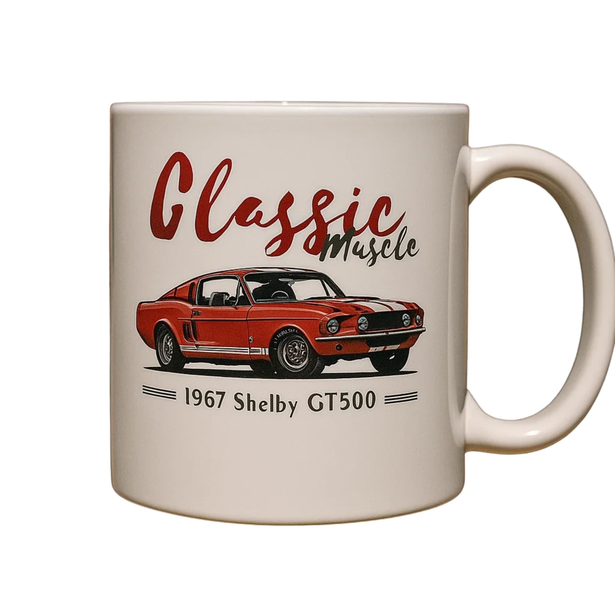 DC ENTERPRISES Shelby Car White Ceramic Mug | 350 ml Premium Printed Coffee & Tea Cup | Unique Gift for Men,Women,Friends & Collectors | Microwave Safe & Durable | Dishwasher Safe