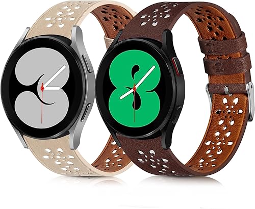 Miniatura 1 de Correas de cuero de 0.787 pulgadas para Samsung Galaxy Watch 654 1.575 in 1.732 inWatch 5 Pro 1.772 inWatch 4 Classic 1.654 in 1.811 in, pulseras de