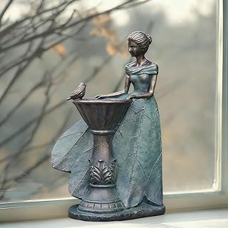 10 Birdbath Planter Ideas for Charming Garden Focal Points 2 DiliComing Fairy Outdoor-Statues Garden-Decor with Solar - 12 Inch Resin...