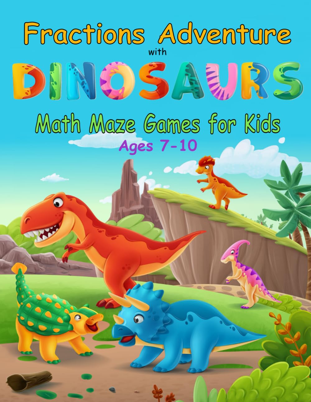 Fractions Adventure with Dinosaurs: Math Maze Games for Kids Ages 7-10