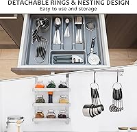 Vista 5 de Accmor 11 Piece Metal Measuring Spoons Cups Set, Premium Stainless Steel Stackable Tablespoons Measurement kit, Kitchen Gadgets Cups and Spoon for