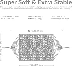 Sunnydaze Soft-Spun Hamac double en polyester pour l'extérieur - 600-Pound Poids Capacité Extra Grand Hammock - Moka