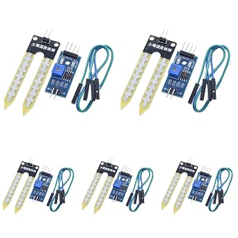 5-Pack LM393 Soil Moisture Sensor, 3.3V-5V